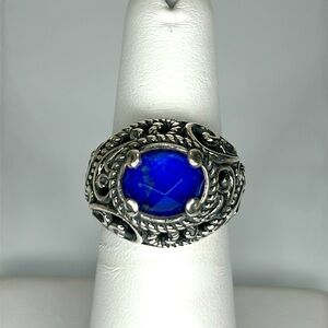 NWOT Carolyn Pollack Designer Sterling Silver Genuine Lapis Gemstone Ring